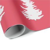 Weihnachtsbaummuster Elegantes Rotes Weißes Gesche Geschenkpapier (Rolleneckpunkt)