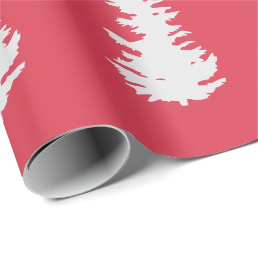 Weihnachtsbaummuster Elegantes Rotes Weißes Gesche Geschenkpapier (Rolleneckpunkt)