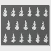 Weihnachtsbaummuster Elegantes Schwarz-weißes Gesc Geschenkpapier (Flach)