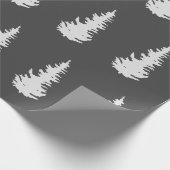 Weihnachtsbaummuster Elegantes Schwarz-weißes Gesc Geschenkpapier (Ecke)