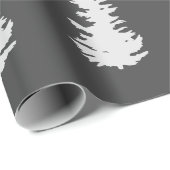 Weihnachtsbaummuster Elegantes Schwarz-weißes Gesc Geschenkpapier (Rolleneckpunkt)
