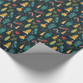 Weihnachtsbaummuster - Feierlicher Urlaub Geschenkpapier (Ecke)