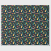 Weihnachtsbaummuster - Feierlicher Urlaub Geschenkpapier (Flach)