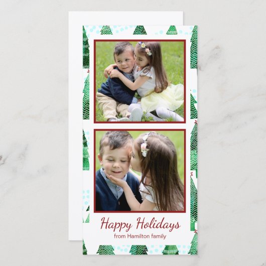 Weihnachtsbaummuster Feiertagskarte (Vorne/Hinten)