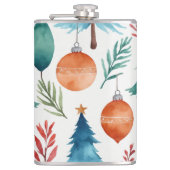 Weihnachtsbaummuster Flachmann (Vorderseite)