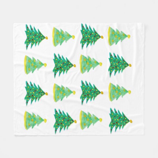 Weihnachtsbaummuster Fleecedecke (Vorderseite (Horizontal))