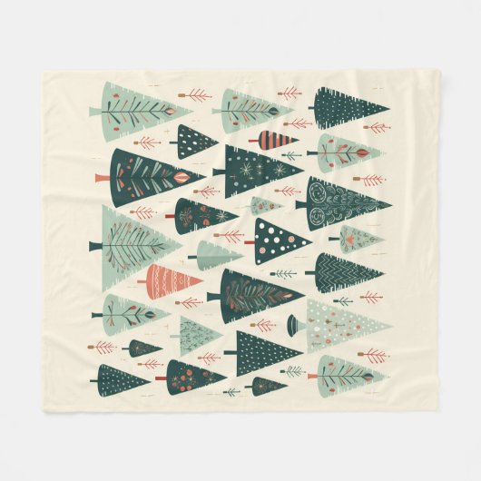 Weihnachtsbaummuster Fleecedecke (Vorderseite (Horizontal))