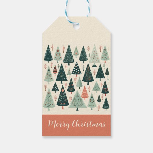 Weihnachtsbaummuster Geschenkanhänger (Rückseite)