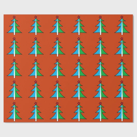 Weihnachtsbaummuster Geschenkpapier (Flach)