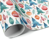 Weihnachtsbaummuster Geschenkpapier (Rolleneckpunkt)