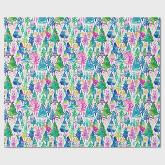 Weihnachtsbaummuster Geschenkpapier (Flach)