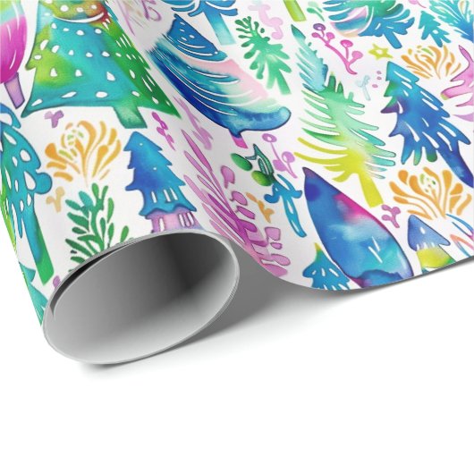 Weihnachtsbaummuster Geschenkpapier (Rolleneckpunkt)