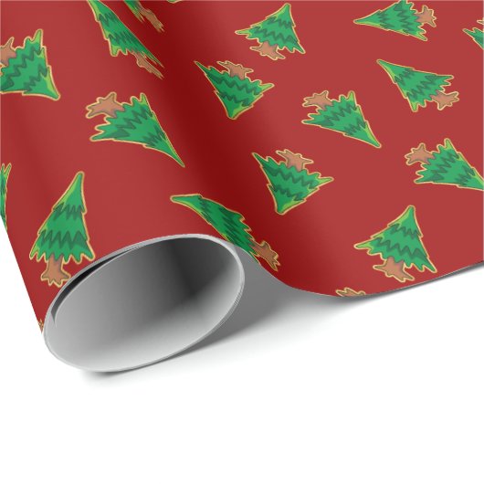 Weihnachtsbaummuster Geschenkpapier (Rolleneckpunkt)