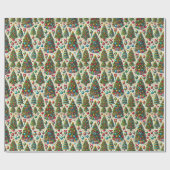 Weihnachtsbaummuster Geschenkpapier (Flach)