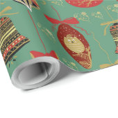 Weihnachtsbaummuster Geschenkpapier (Rolleneckpunkt)