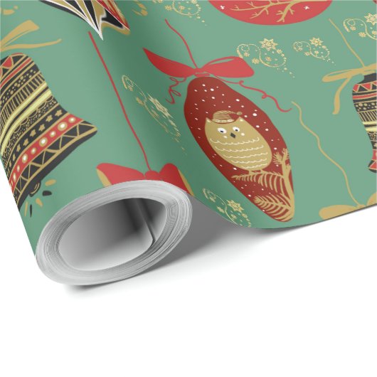 Weihnachtsbaummuster Geschenkpapier (Rolleneckpunkt)