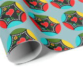 Weihnachtsbaummuster Geschenkpapier (Rolleneckpunkt)