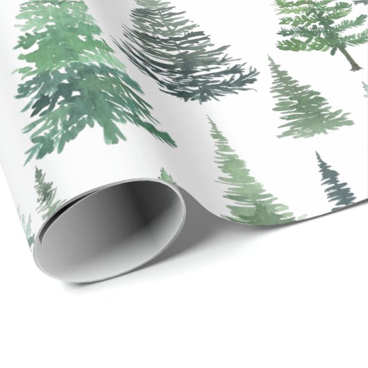 Weihnachtsbaummuster Geschenkpapier (Rolleneckpunkt)