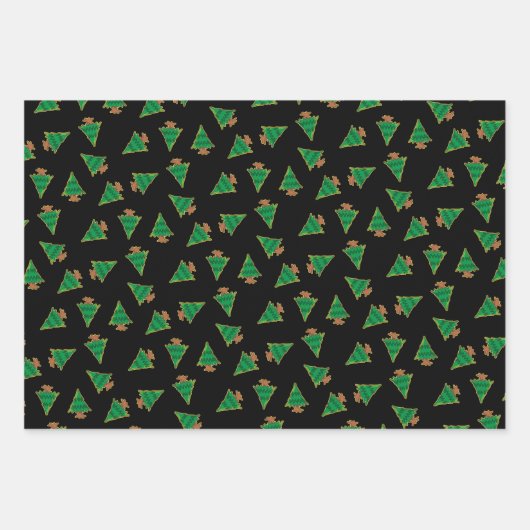 Weihnachtsbaummuster Geschenkpapier Set (Vorderseite 3)