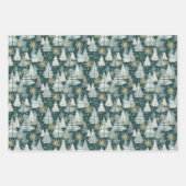 Weihnachtsbaummuster Geschenkpapier Set (Vorderseite)