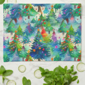 Weihnachtsbaummuster Geschirrtuch (Gefaltet)