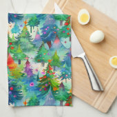 Weihnachtsbaummuster Geschirrtuch (Viertel Falte)