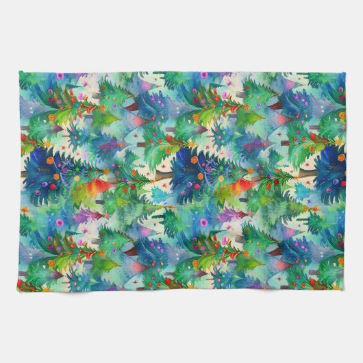 Weihnachtsbaummuster Geschirrtuch (Horizontal)