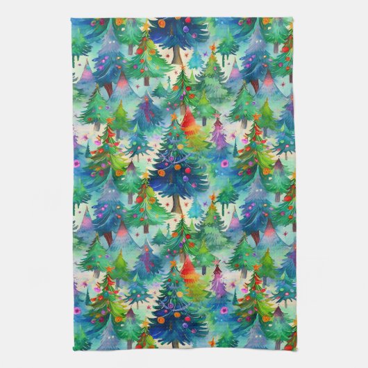 Weihnachtsbaummuster Geschirrtuch (Vertikal)