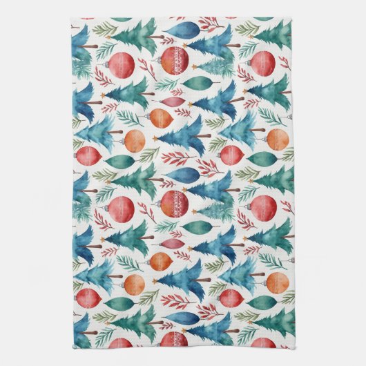 Weihnachtsbaummuster Geschirrtuch (Vertikal)