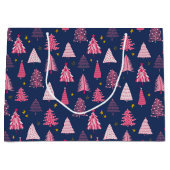 Weihnachtsbaummuster Große Geschenktüte (Vorderseite)