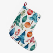 Weihnachtsbaummuster Großer Weihnachtsstrumpf (Vorderansicht (hängend))