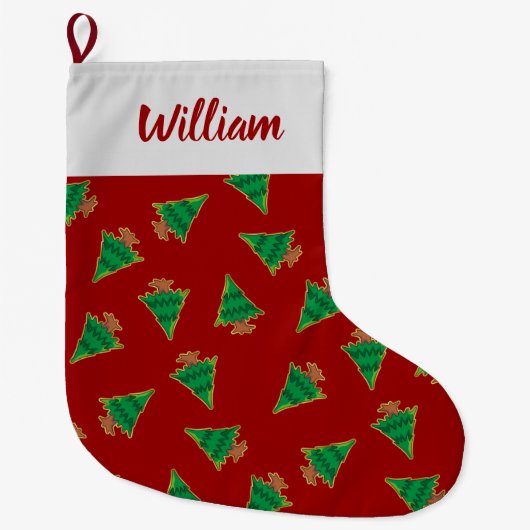 Weihnachtsbaummuster Großer Weihnachtsstrumpf (Vorderseite)