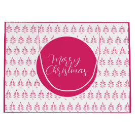 Weihnachtsbaummuster Heiße Farbe Rosa Große Geschenktüte