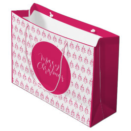 Weihnachtsbaummuster Heiße Farbe Rosa Große Geschenktüte