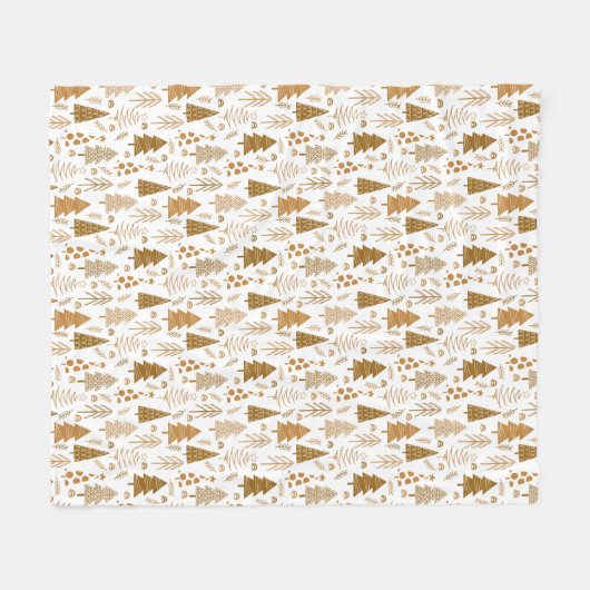 Weihnachtsbaummuster im skandinavischen Stil Fleecedecke (Vorderseite (Horizontal))