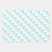 Weihnachtsbaummuster in Rot, Blau, Grün Geschenkpapier Set (Vorderseite 3)