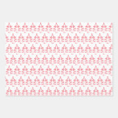 Weihnachtsbaummuster in Rot, Blau, Grün Geschenkpapier Set (Vorderseite)