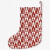 Weihnachtsbaummuster in Rot und Weiß Kleiner Weihnachtsstrumpf (Rückseite)