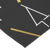 Weihnachtsbaummuster in Schwarz, Weiß und Gold Kurzer Tischläufer (Ecke)