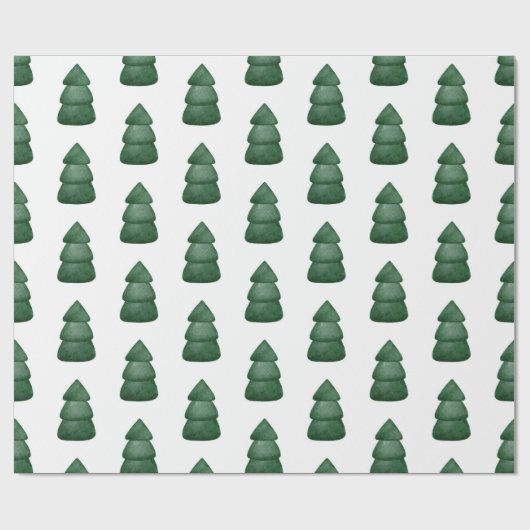 Weihnachtsbaummuster in Wasserfarbe. Kiefernholz Geschenkpapier (Flach)