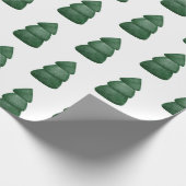Weihnachtsbaummuster in Wasserfarbe. Kiefernholz Geschenkpapier (Ecke)