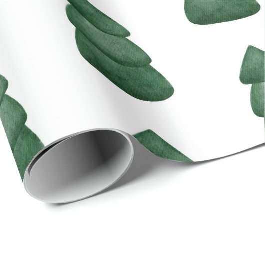 Weihnachtsbaummuster in Wasserfarbe. Kiefernholz Geschenkpapier (Rolleneckpunkt)
