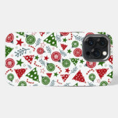 Weihnachtsbaummuster iPhone Hülle (Rückseite (Horizontal))