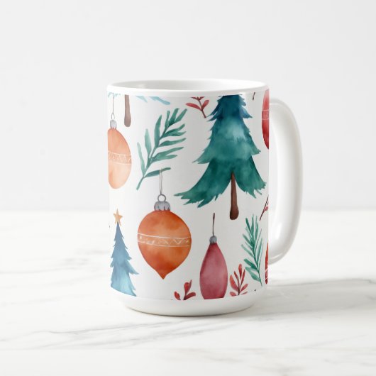 Weihnachtsbaummuster Kaffeetasse (VorderseiteRechts)