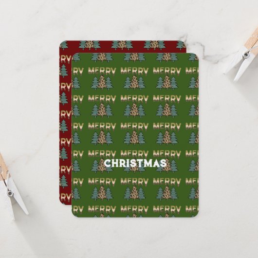 Weihnachtsbaummuster Karte (Vorderseite/Rückseite Beispiel)