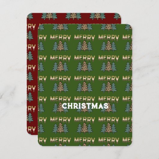 Weihnachtsbaummuster Karte (Vorne/Hinten)