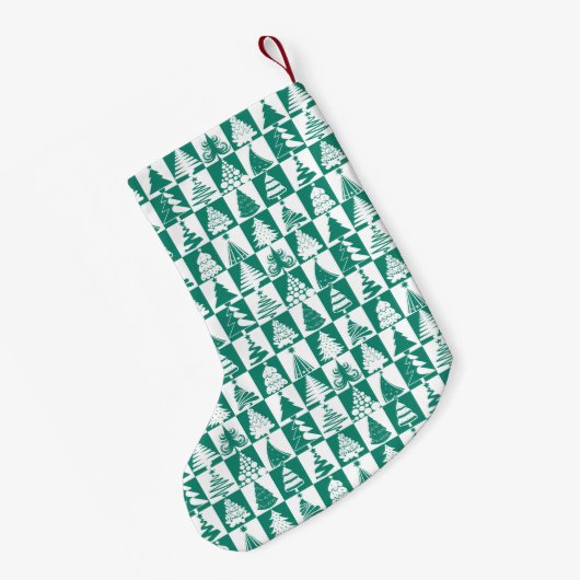 Weihnachtsbaummuster Kleiner Weihnachtsstrumpf (Rückseite (Hängend))