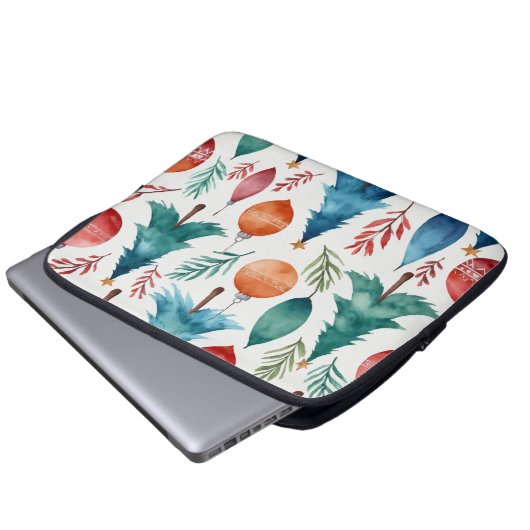 Weihnachtsbaummuster Laptopschutzhülle (Vorne Knopf)