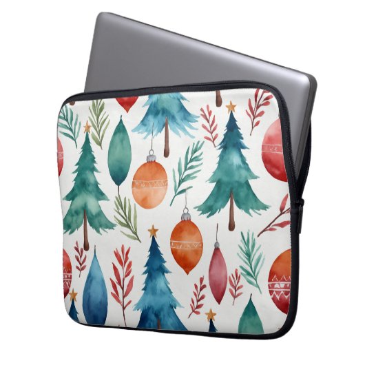 Weihnachtsbaummuster Laptopschutzhülle (Vorderseite Links)