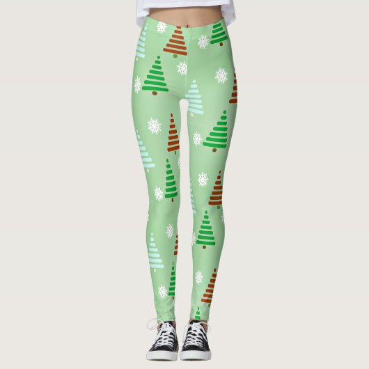 Weihnachtsbaummuster Leggings (Vorderseite)